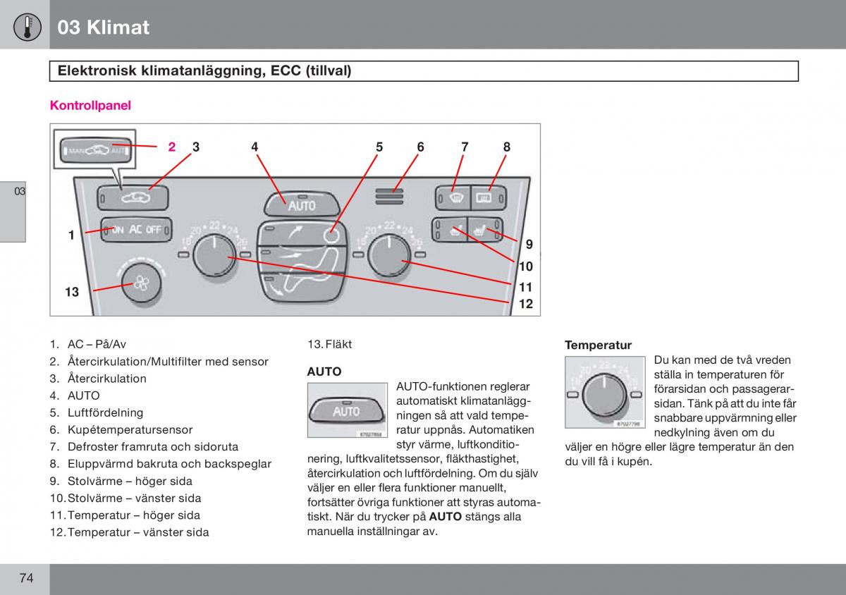 Volvo S60 I 1 instruktionsbok / page 75