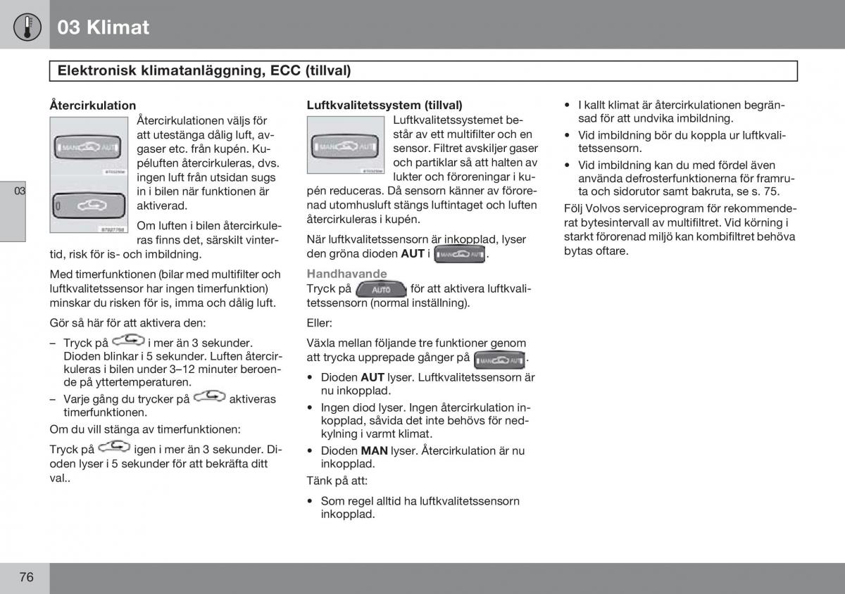 Volvo S60 I 1 instruktionsbok / page 77