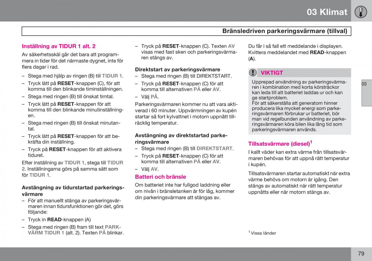 Volvo S60 I 1 instruktionsbok / page 80