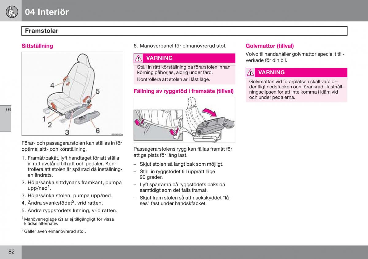 Volvo S60 I 1 instruktionsbok / page 83