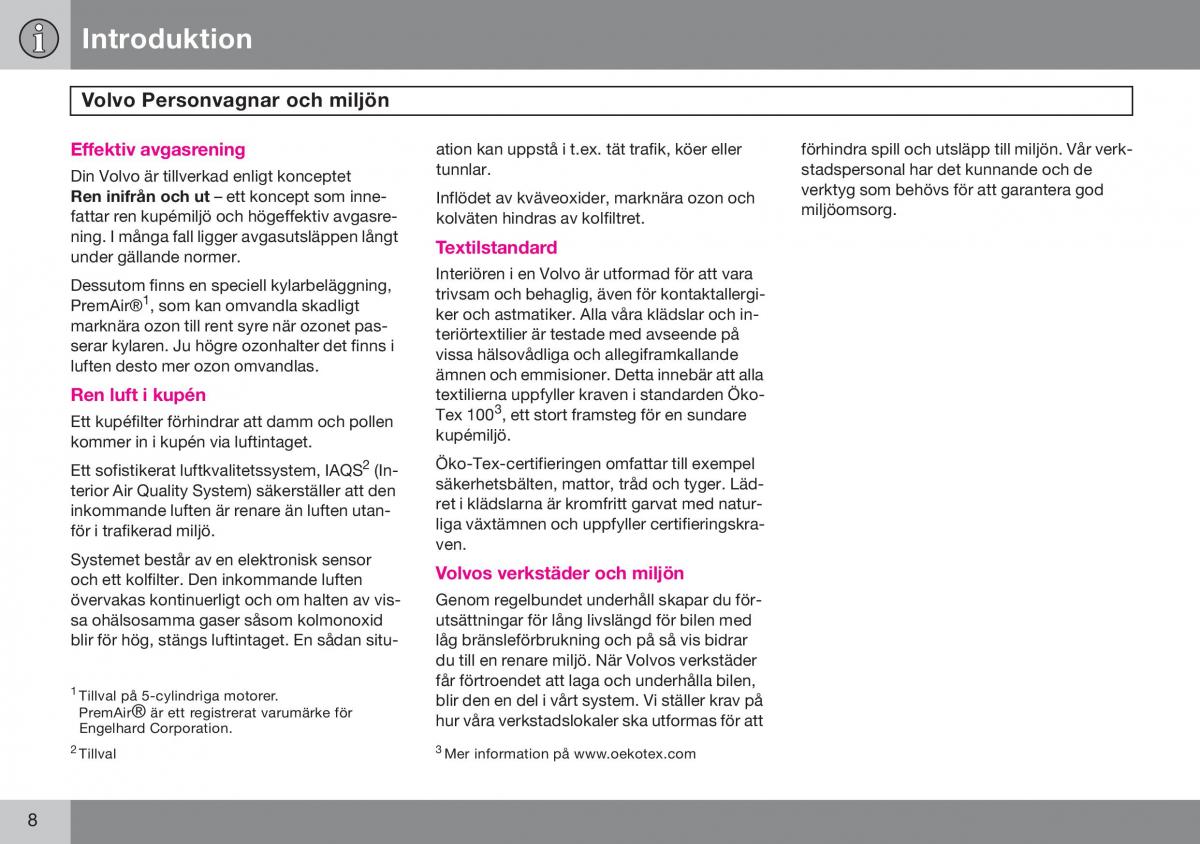 Volvo S60 I 1 instruktionsbok / page 9