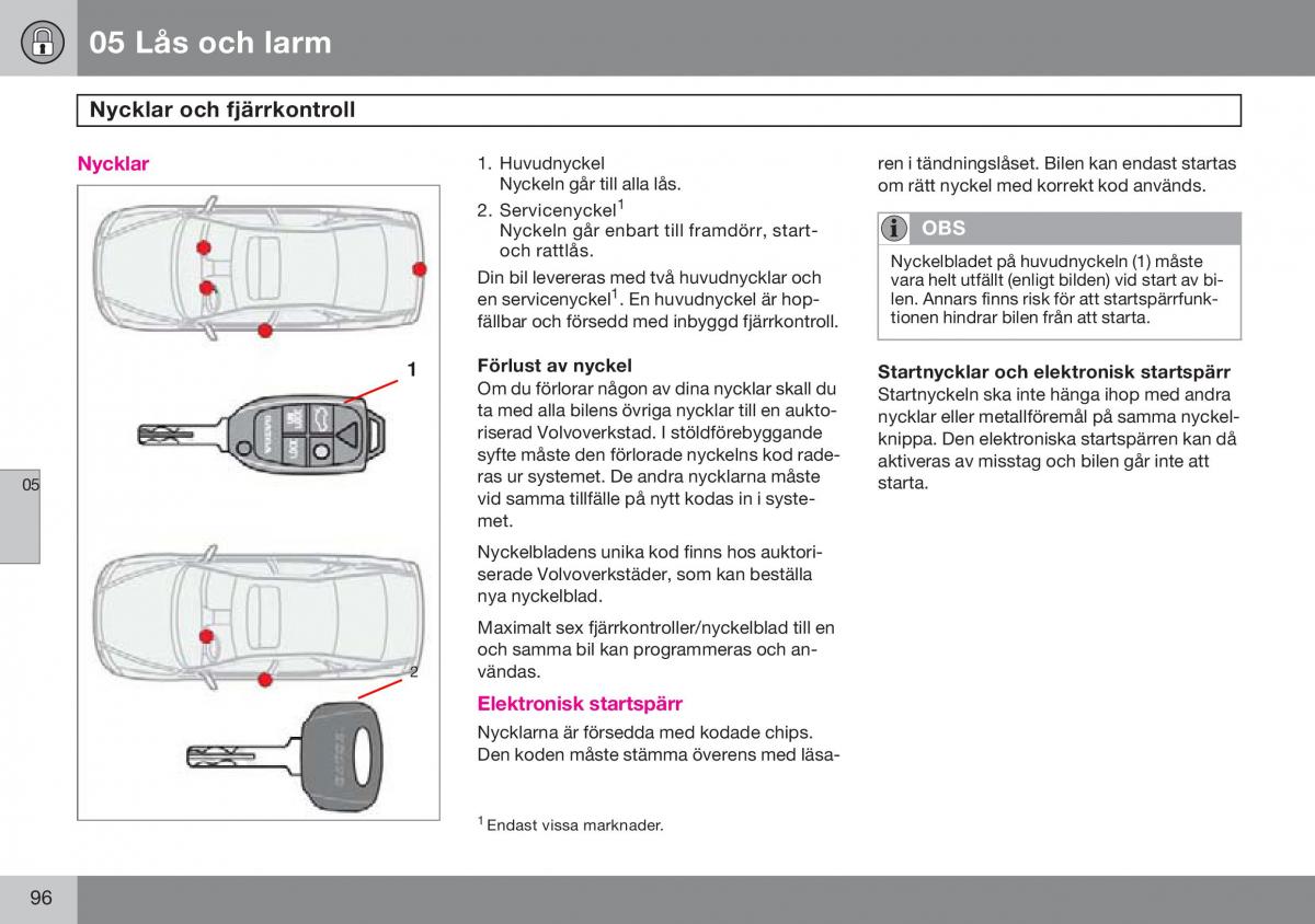 Volvo S60 I 1 instruktionsbok / page 97