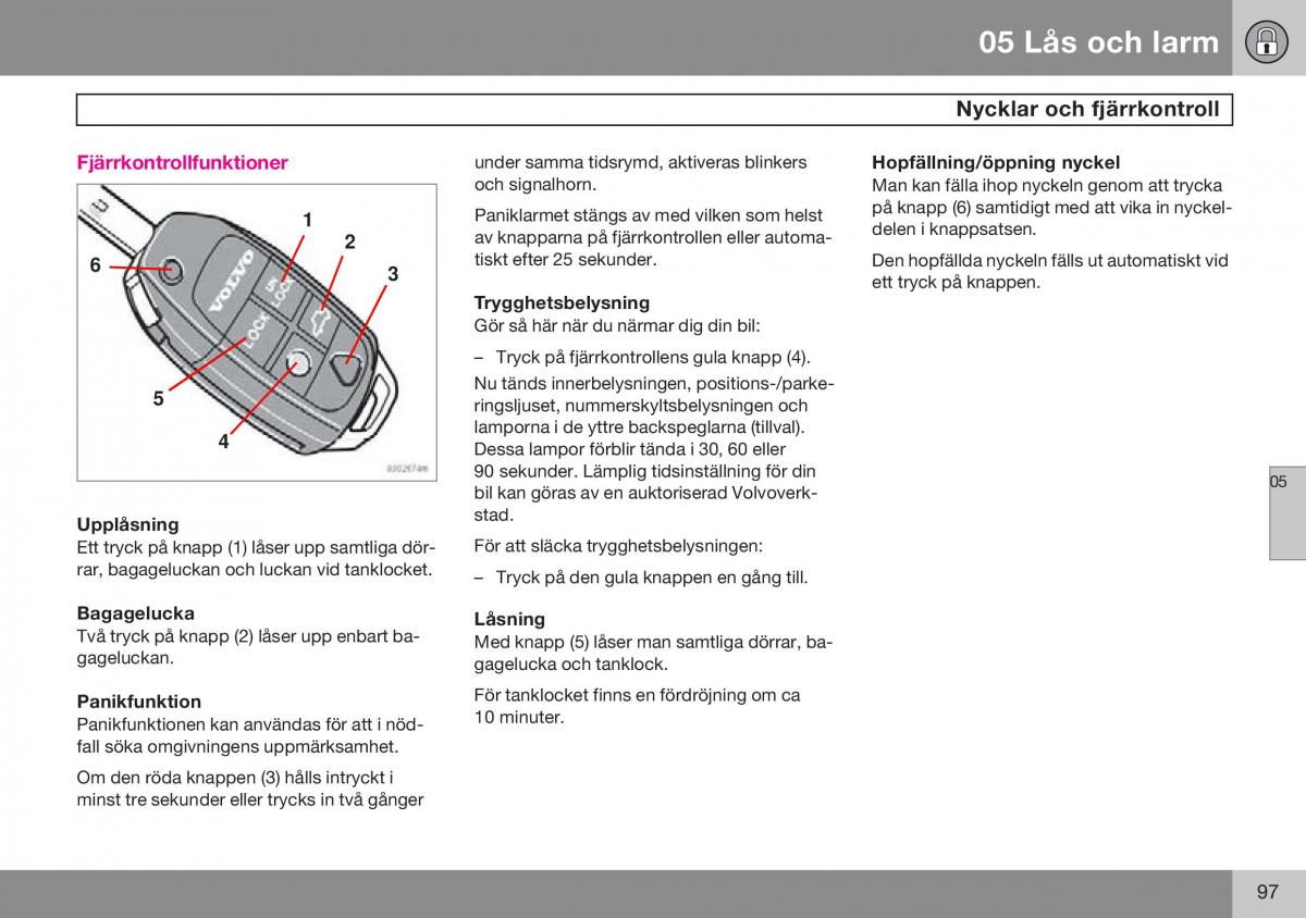 Volvo S60 I 1 instruktionsbok / page 98