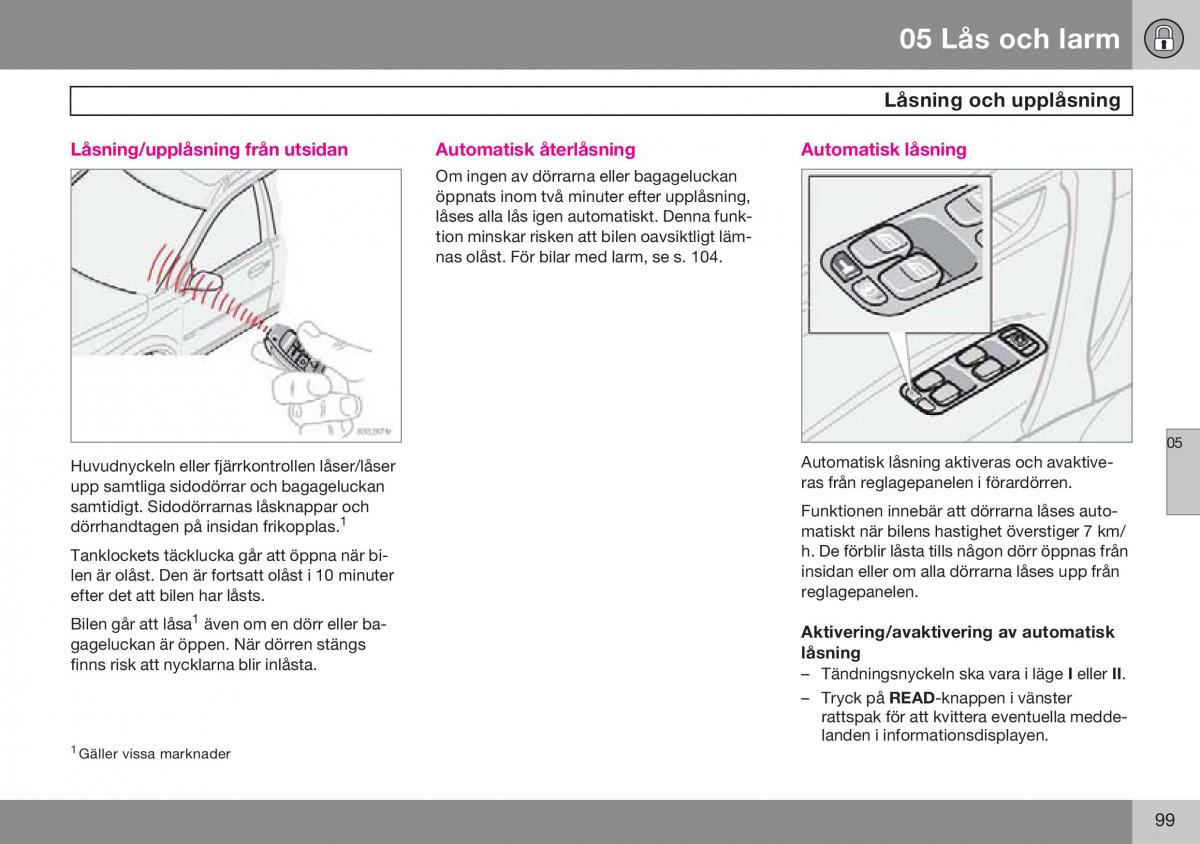 Volvo S60 I 1 instruktionsbok / page 100