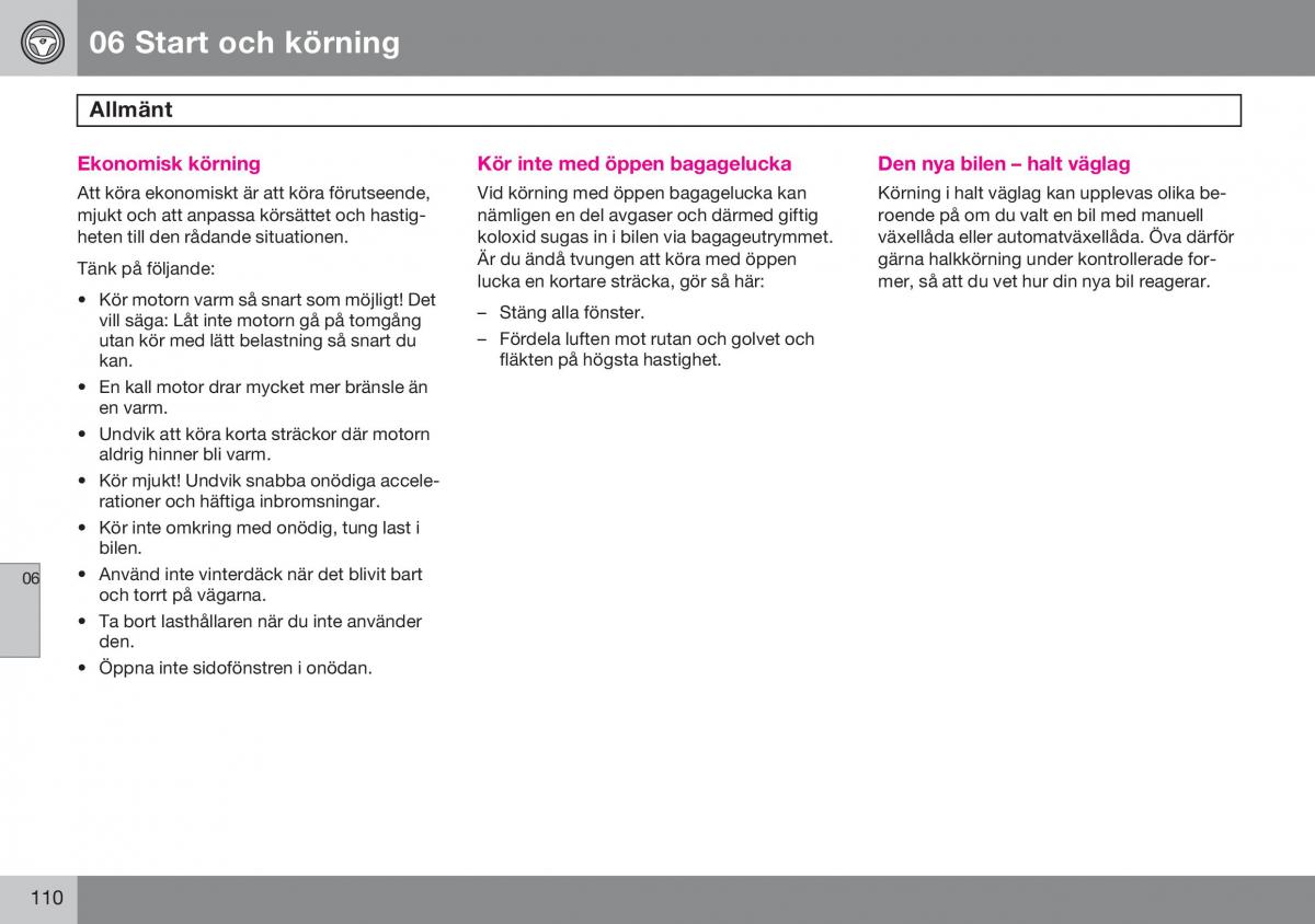 Volvo S60 I 1 instruktionsbok / page 111