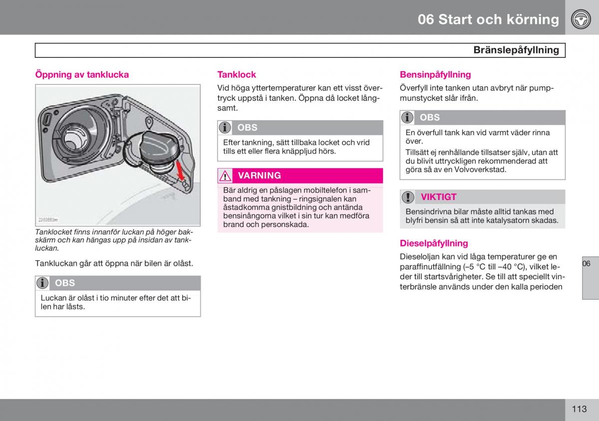 Volvo S60 I 1 instruktionsbok / page 114