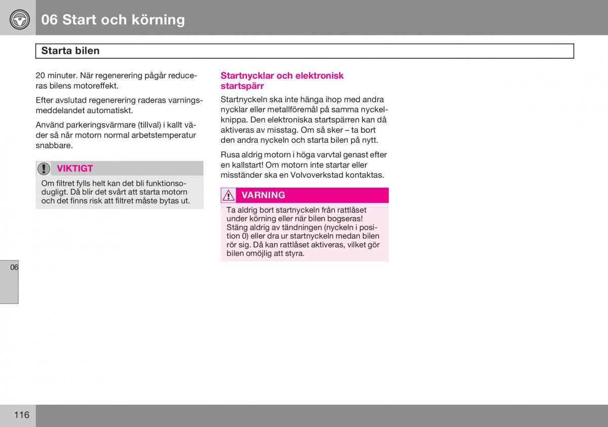 Volvo S60 I 1 instruktionsbok / page 117