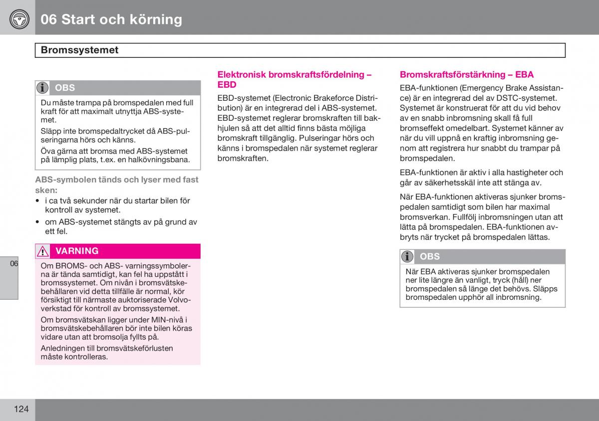 Volvo S60 I 1 instruktionsbok / page 125