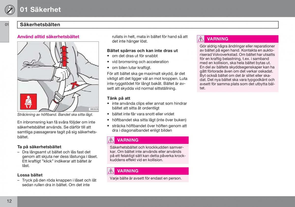 Volvo S60 I 1 instruktionsbok / page 13