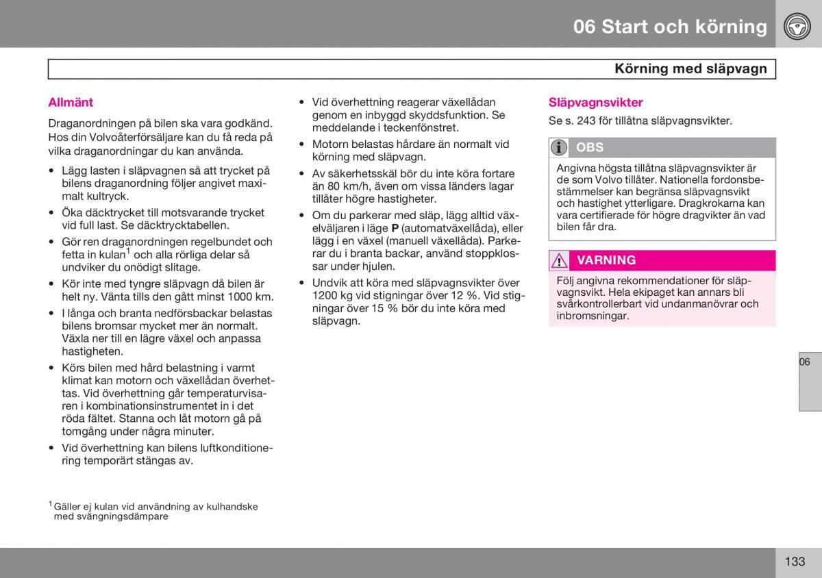 Volvo S60 I 1 instruktionsbok / page 134