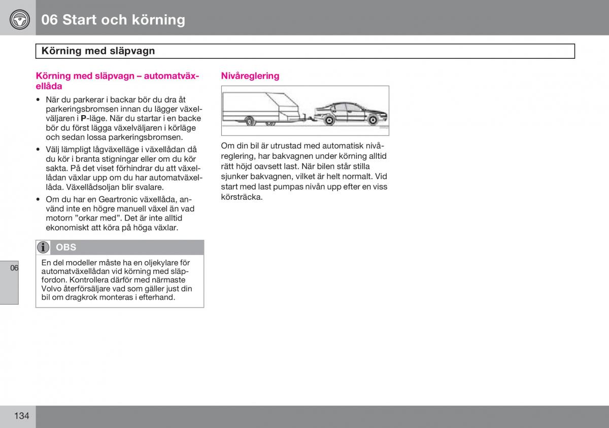 Volvo S60 I 1 instruktionsbok / page 135