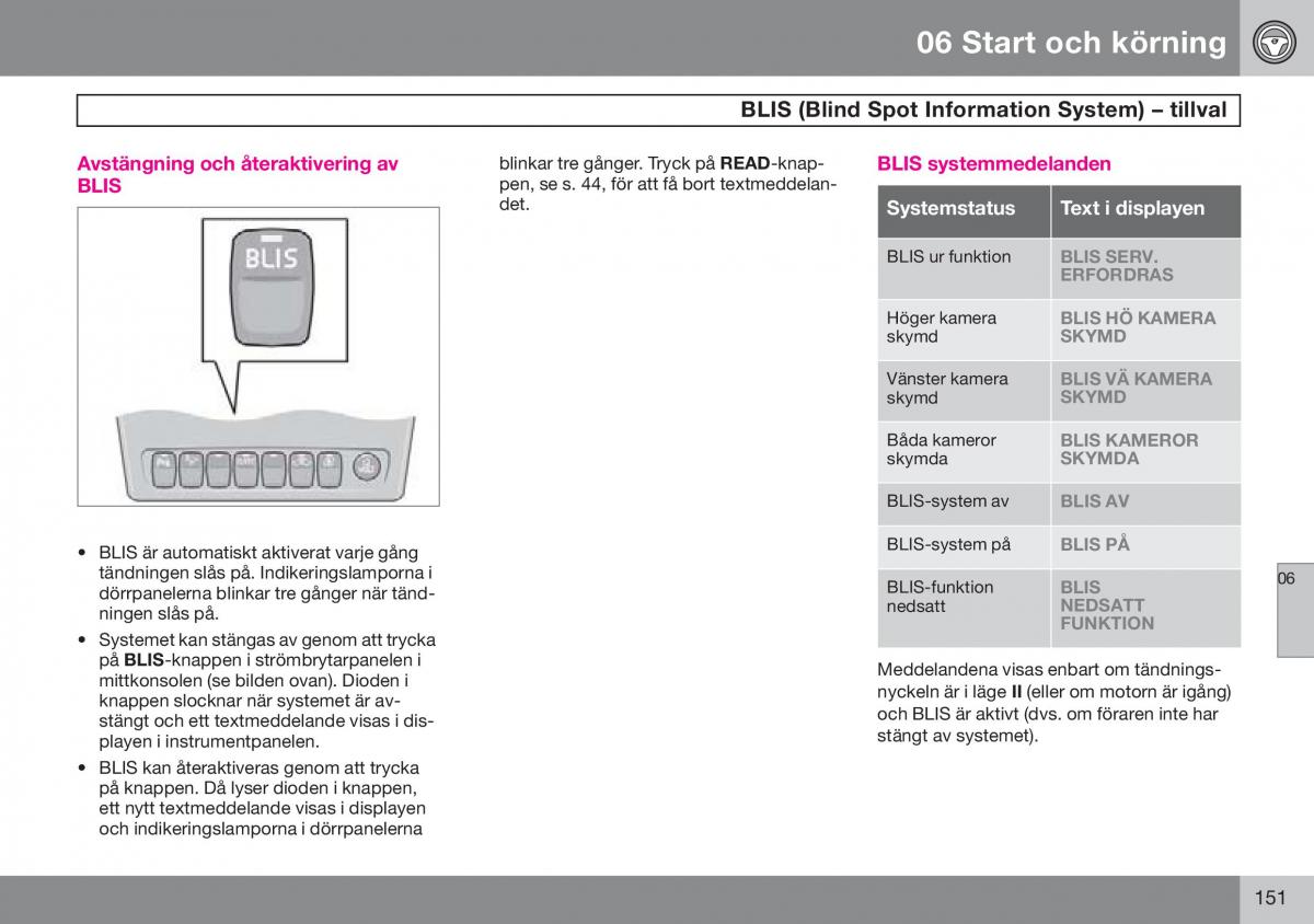 Volvo S60 I 1 instruktionsbok / page 152