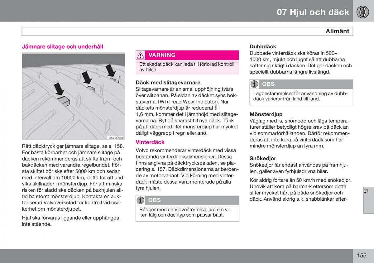 Volvo S60 I 1 instruktionsbok / page 156