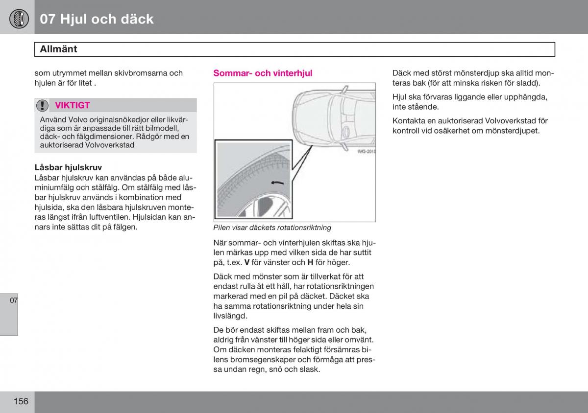 Volvo S60 I 1 instruktionsbok / page 157