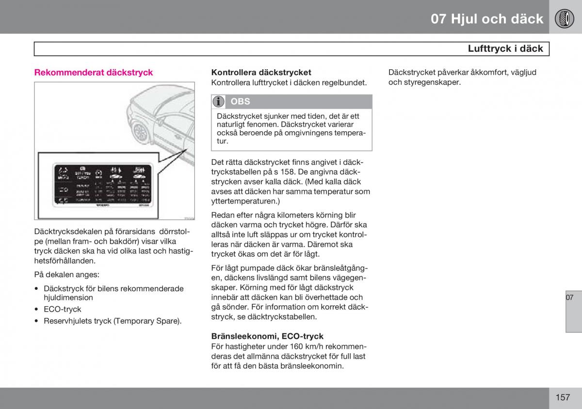 Volvo S60 I 1 instruktionsbok / page 158