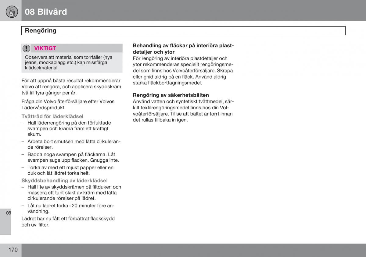 Volvo S60 I 1 instruktionsbok / page 171