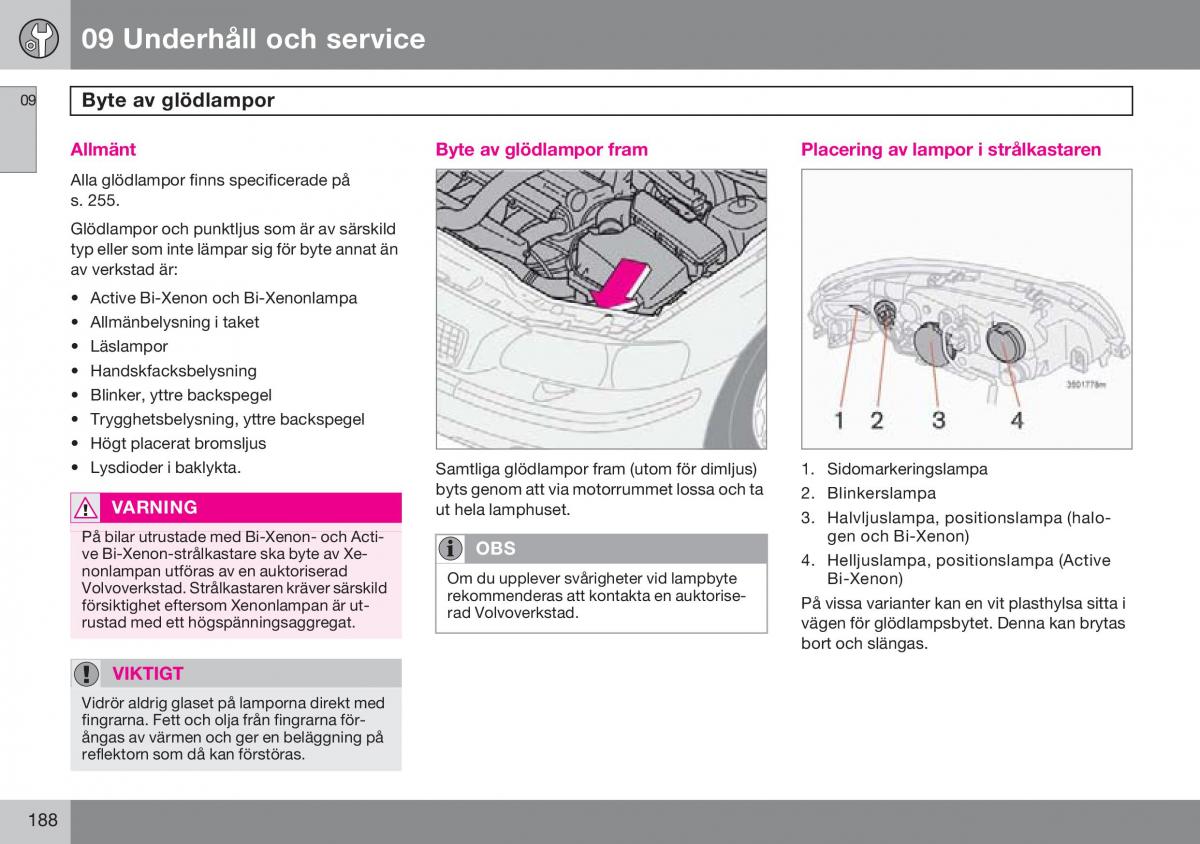 Volvo S60 I 1 instruktionsbok / page 189