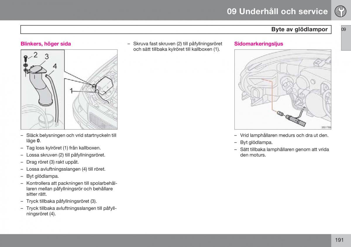 Volvo S60 I 1 instruktionsbok / page 192