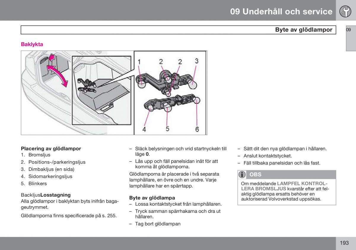 Volvo S60 I 1 instruktionsbok / page 194