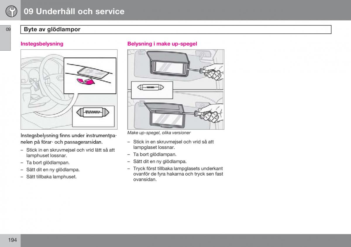 Volvo S60 I 1 instruktionsbok / page 195