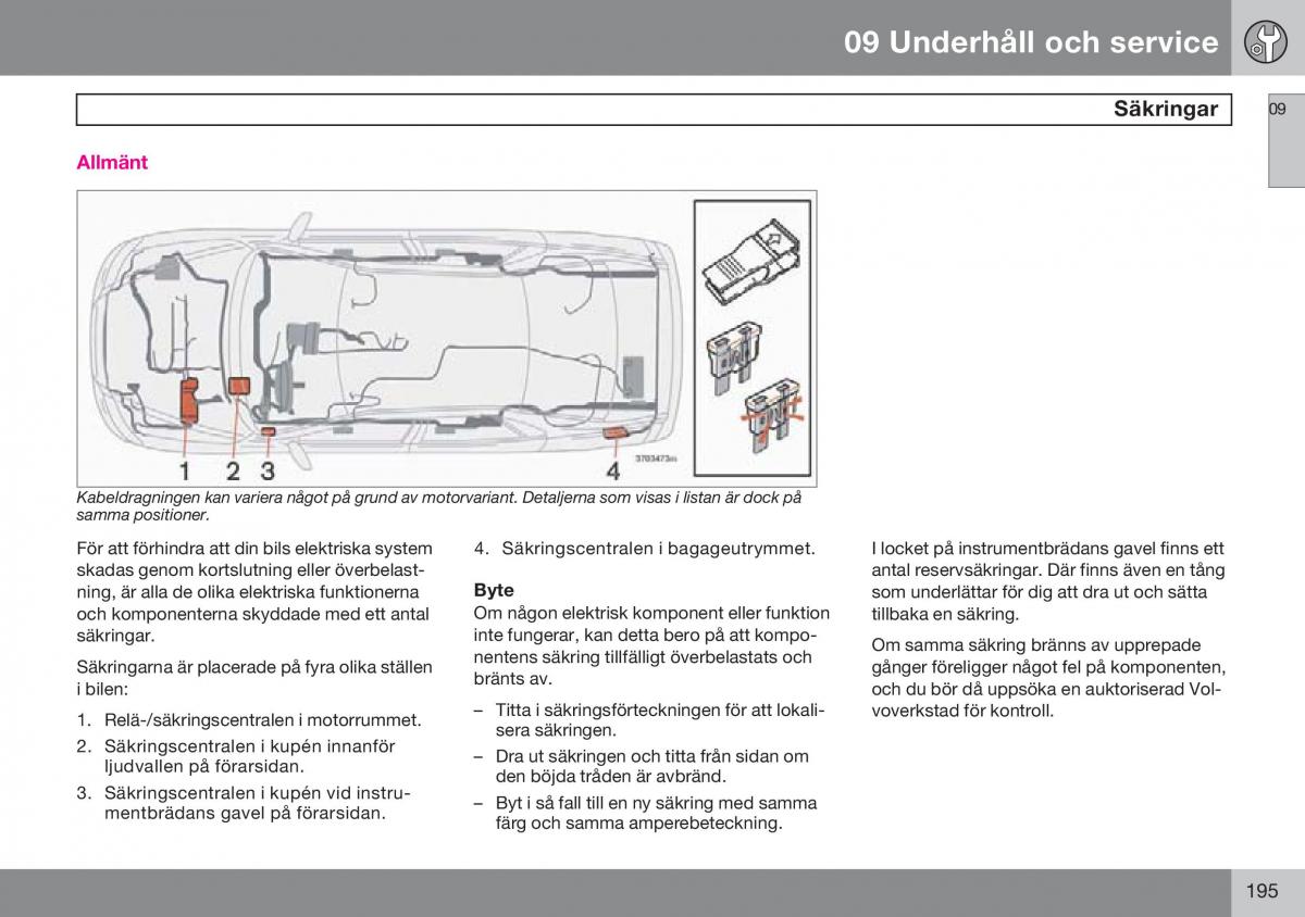 Volvo S60 I 1 instruktionsbok / page 196