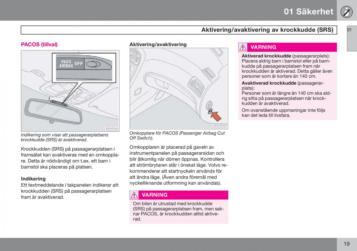 Volvo S60 I 1 instruktionsbok / page 20