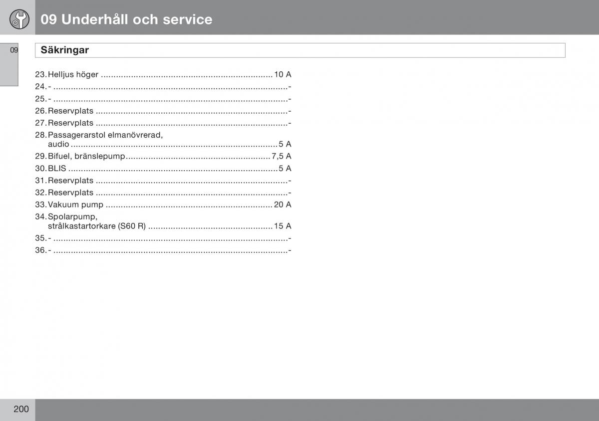 Volvo S60 I 1 instruktionsbok / page 201