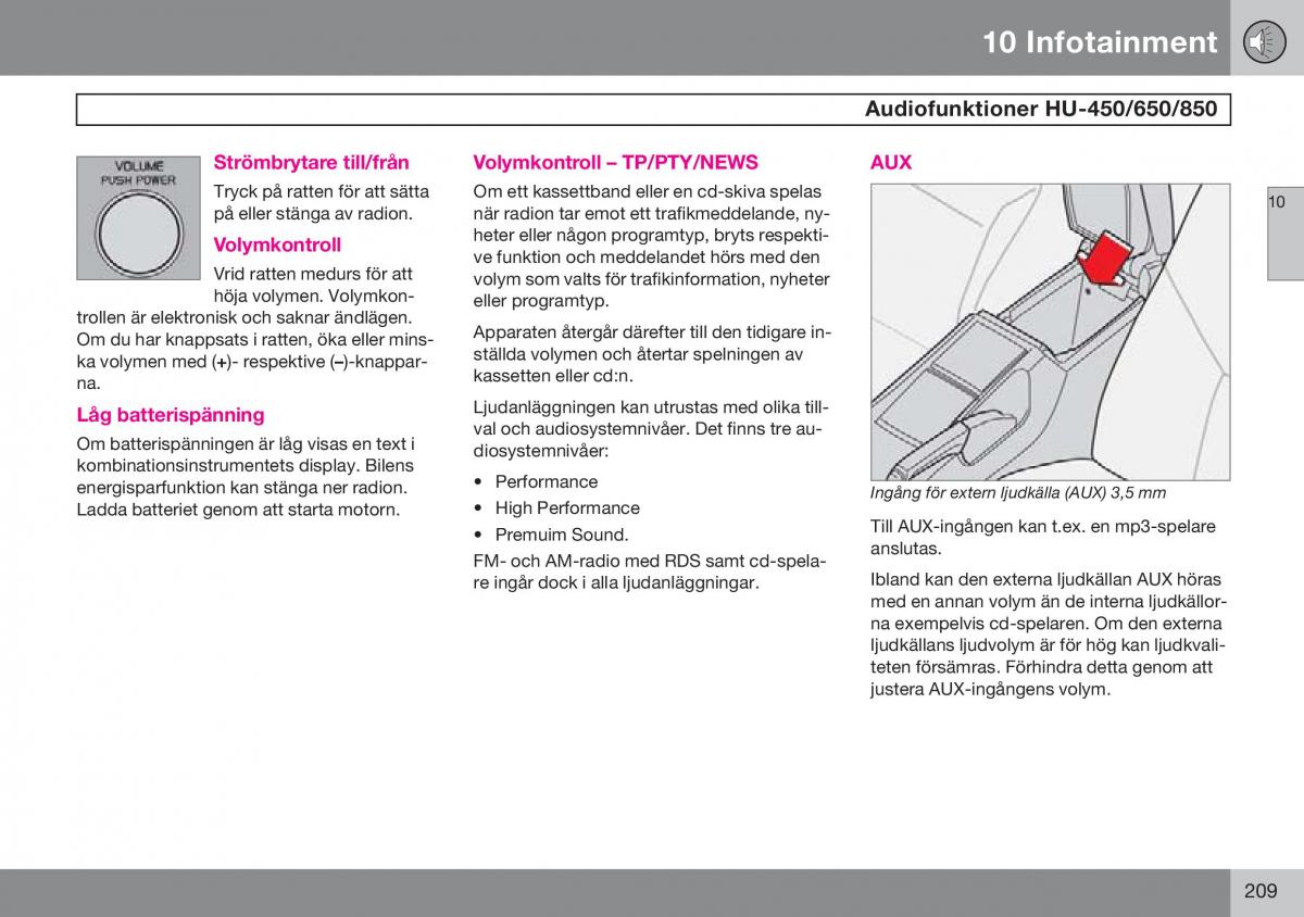 Volvo S60 I 1 instruktionsbok / page 210