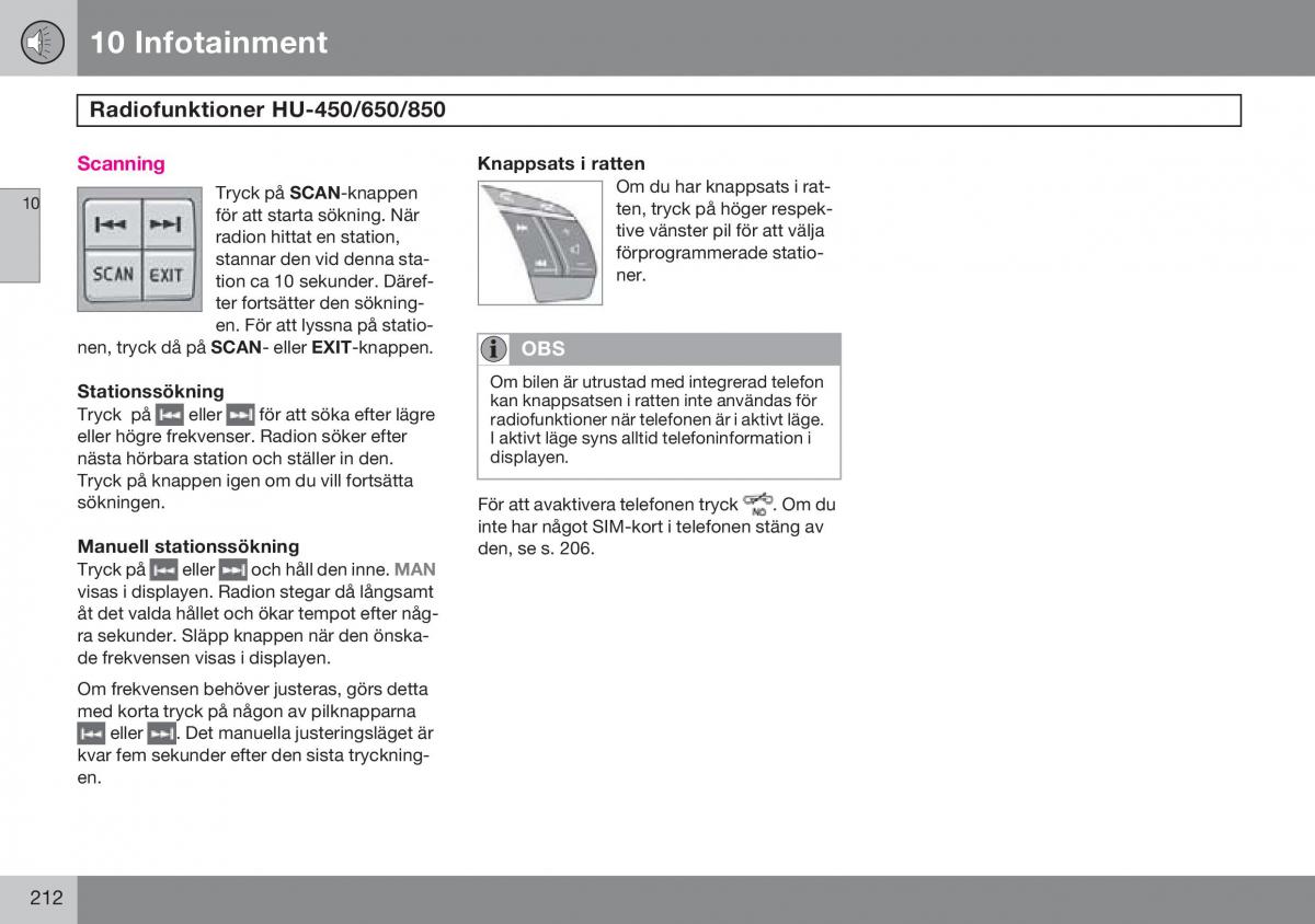 Volvo S60 I 1 instruktionsbok / page 213