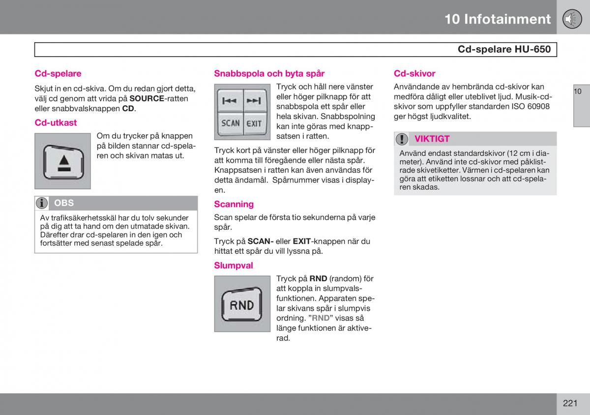 Volvo S60 I 1 instruktionsbok / page 222