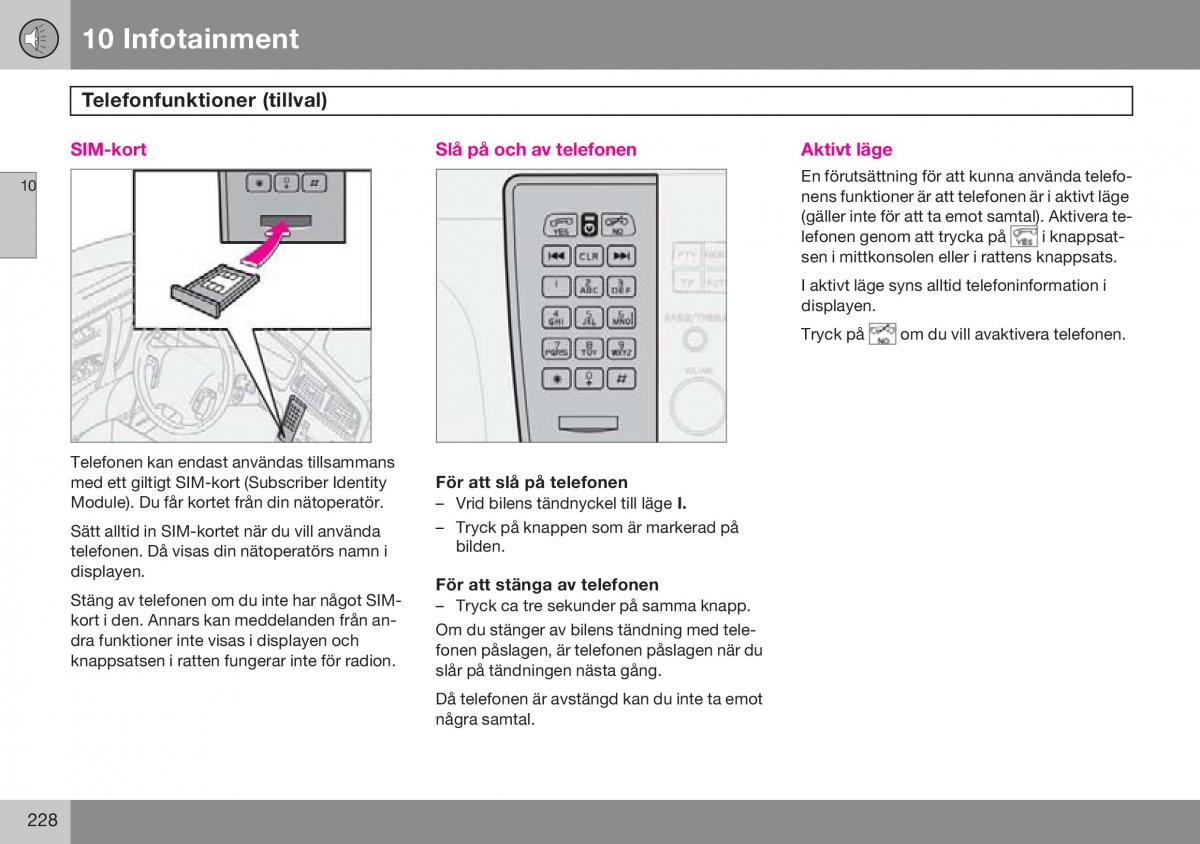 Volvo S60 I 1 instruktionsbok / page 229