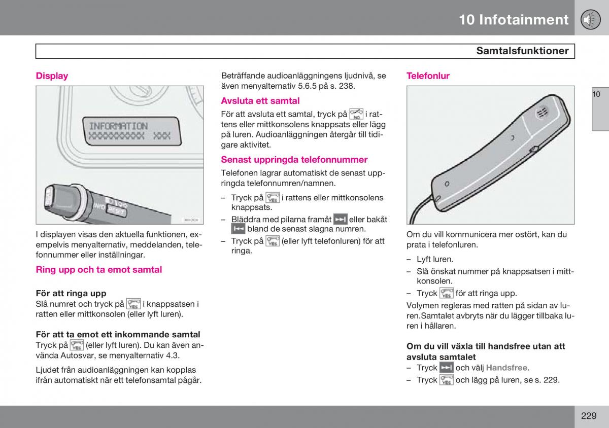 Volvo S60 I 1 instruktionsbok / page 230