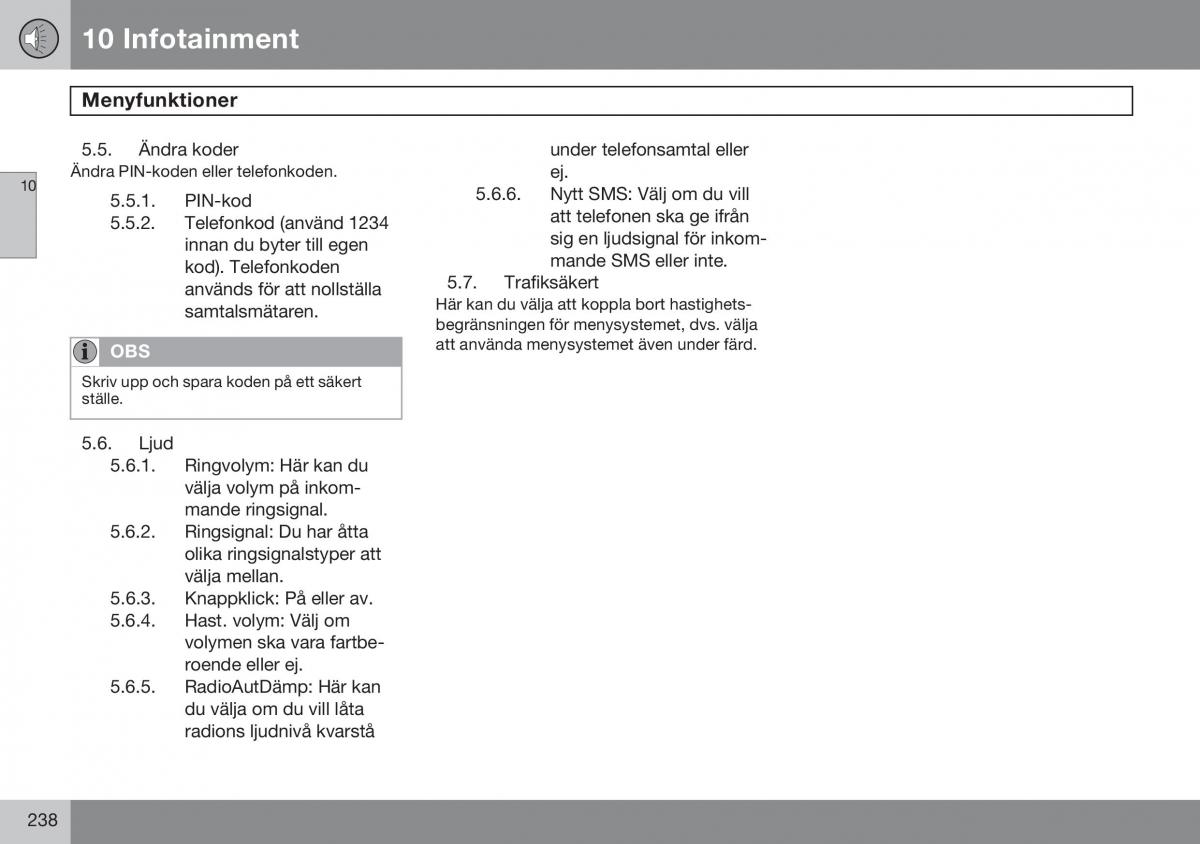 Volvo S60 I 1 instruktionsbok / page 239