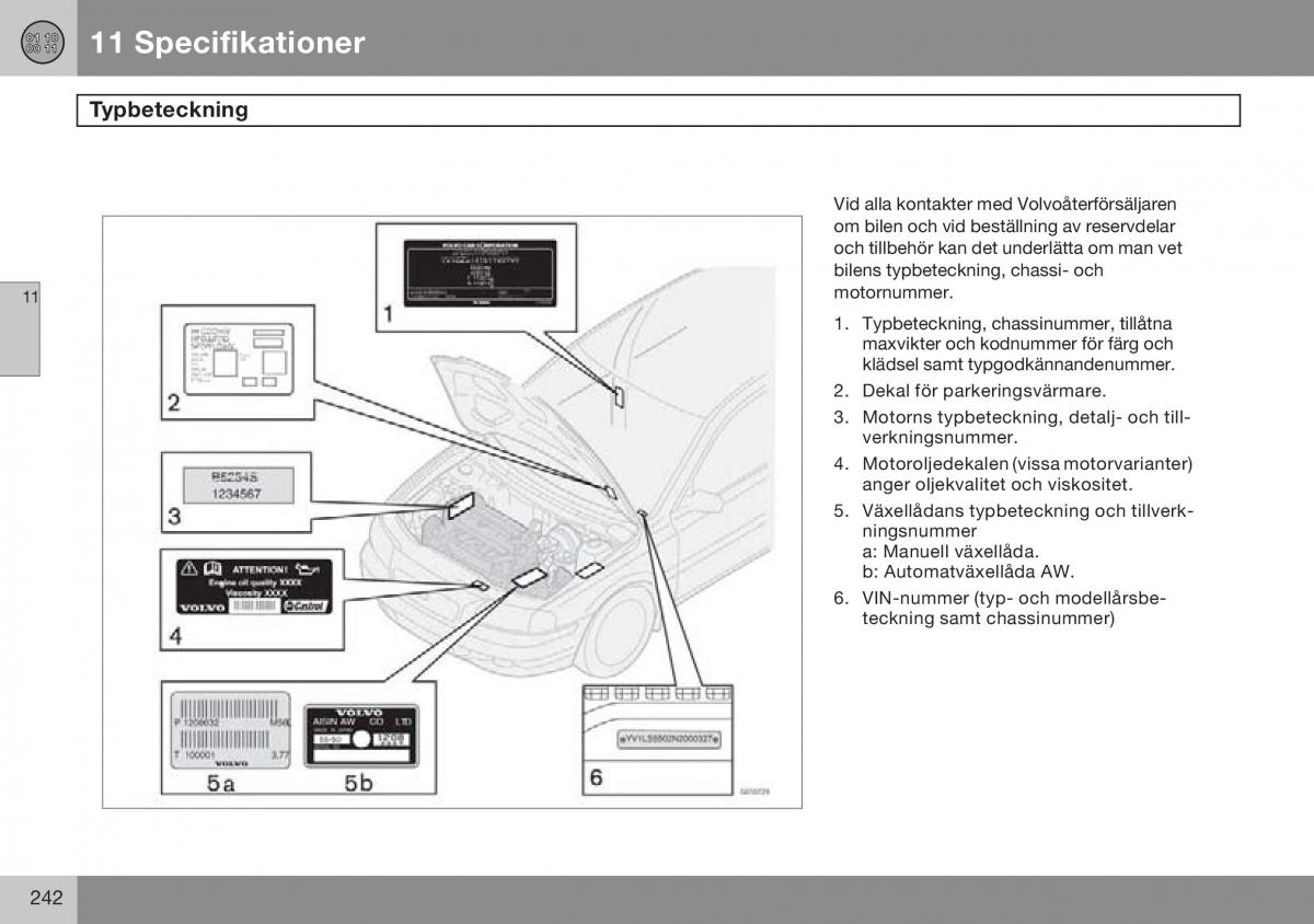 Volvo S60 I 1 instruktionsbok / page 243