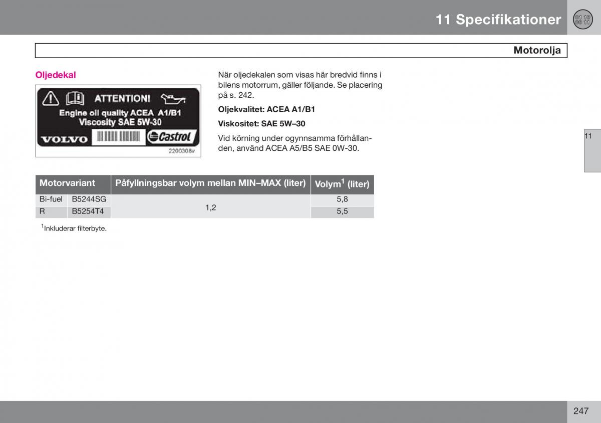 Volvo S60 I 1 instruktionsbok / page 248