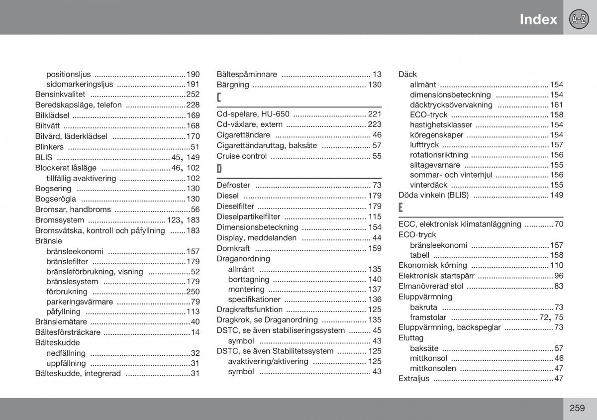 Volvo S60 I 1 instruktionsbok / page 260