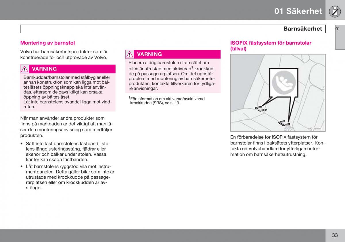 Volvo S60 I 1 instruktionsbok / page 34