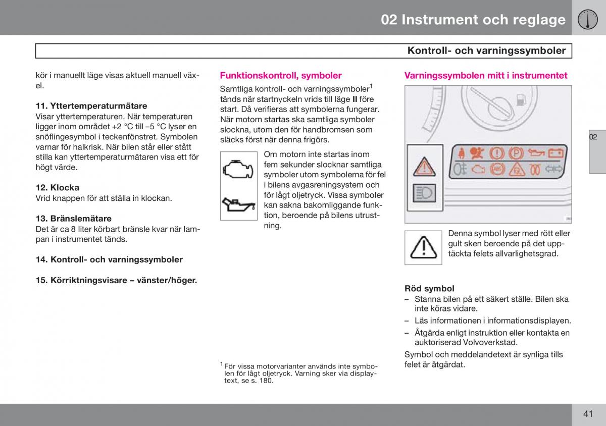 Volvo S60 I 1 instruktionsbok / page 42