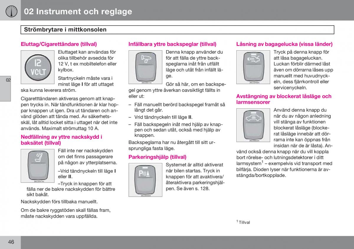 Volvo S60 I 1 instruktionsbok / page 47