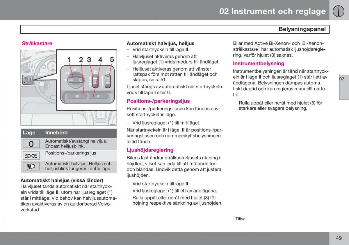 Volvo S60 I 1 instruktionsbok / page 50