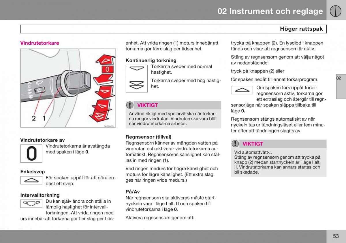 Volvo S60 I 1 instruktionsbok / page 54