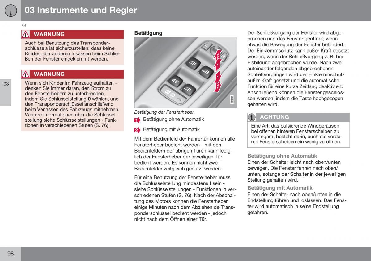 Volvo S60 II 2 Handbuch / page 100