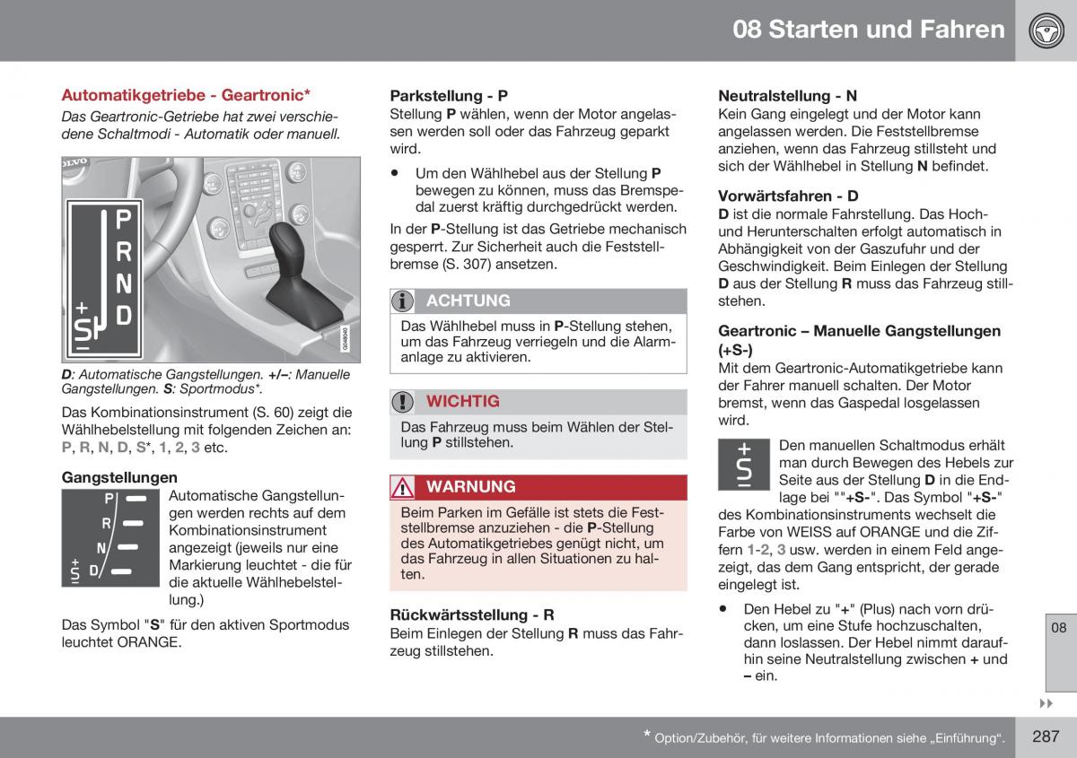 Volvo S60 II 2 Handbuch / page 289