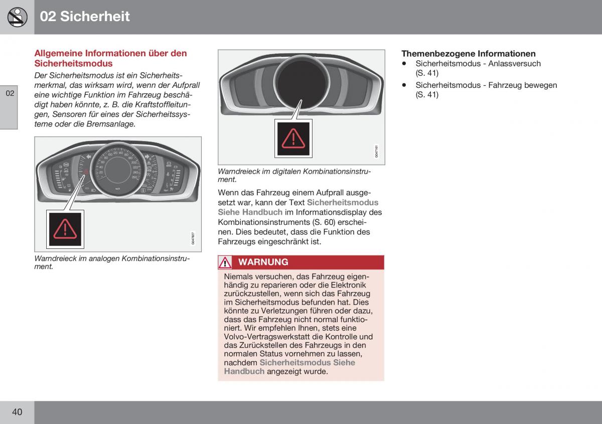 Volvo S60 II 2 Handbuch / page 42