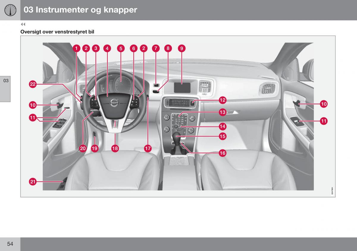 Volvo S60 II 2 Bilens instruktionsbog / page 56