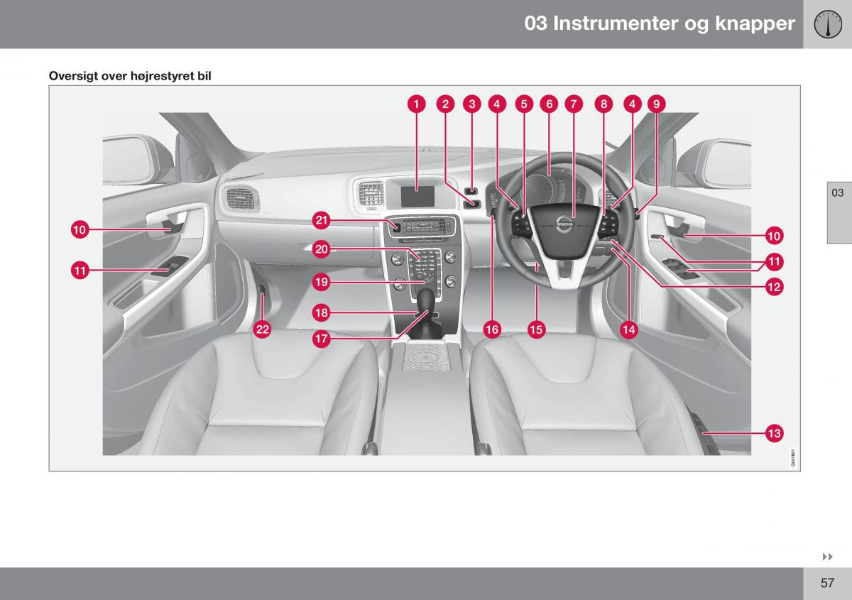 Volvo S60 II 2 Bilens instruktionsbog / page 59