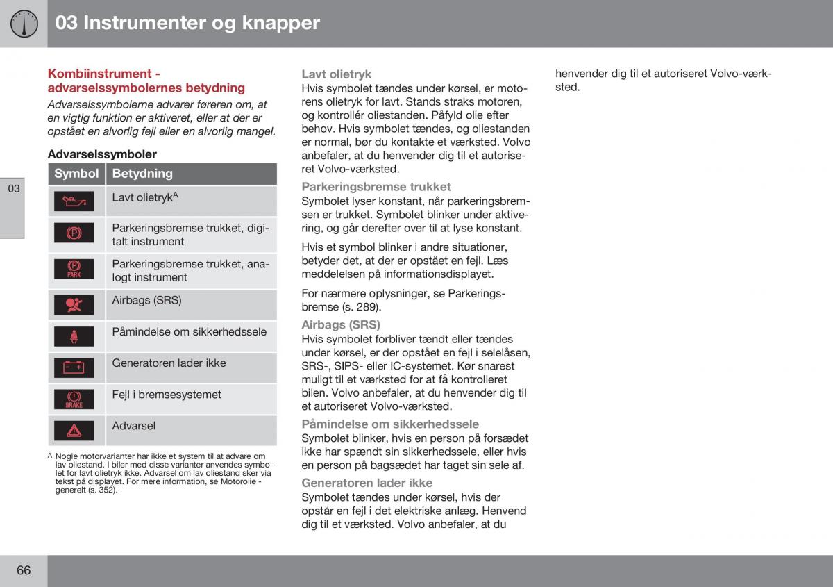 Volvo S60 II 2 Bilens instruktionsbog / page 68