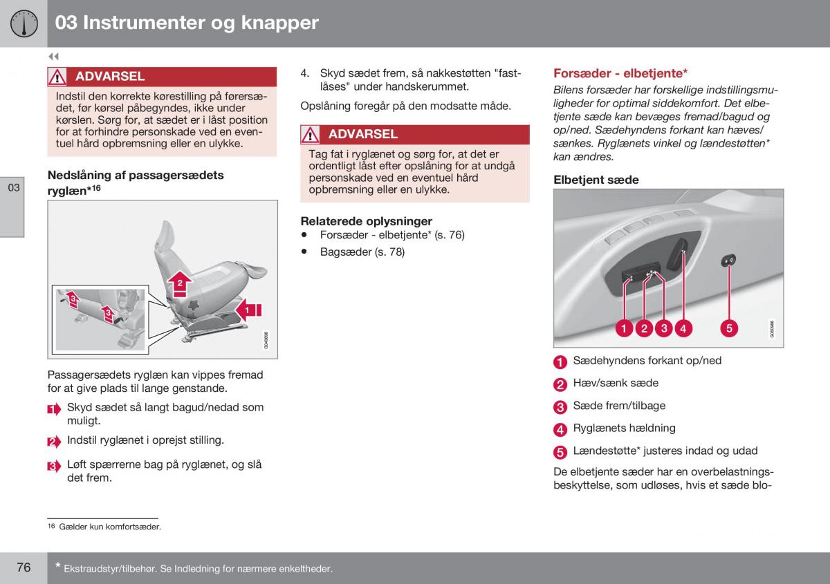 Volvo S60 II 2 Bilens instruktionsbog / page 78