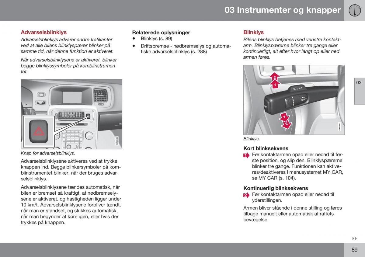 Volvo S60 II 2 Bilens instruktionsbog / page 91