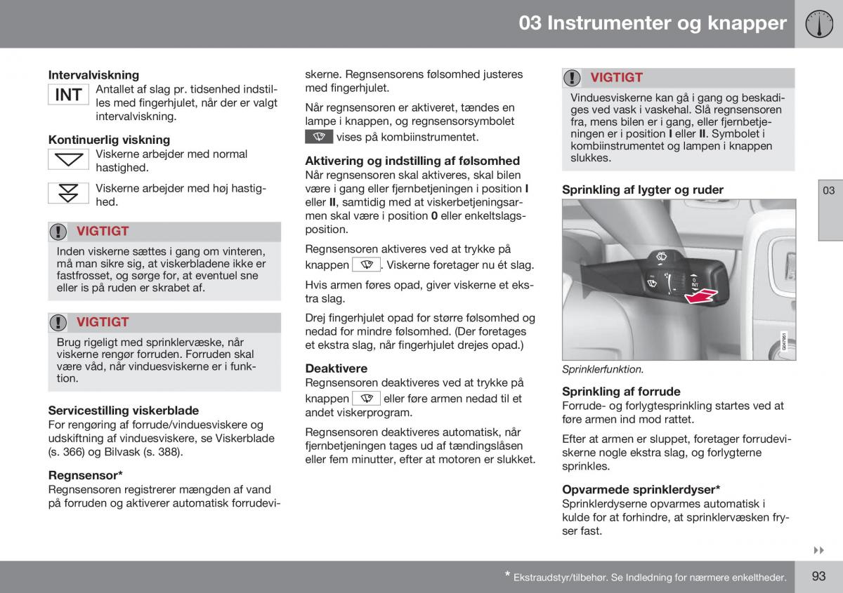 Volvo S60 II 2 Bilens instruktionsbog / page 95